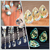 Faceted Teardrop Transparent Glass Pendants GLAA-SP0001-19A-5
