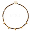 Adjustable 4MM Round and Teeardrop Natural Tiger Eye Beaded Necklace for Women Elegant Casual Jewelry Gift YO7964-1-1