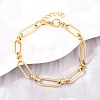 304 Stainless Steel Paperclip Chains Bracelet & Necklace Jewelry Sets SJEW-L199-02G-3