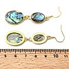 Brass Natural Abalone Shell Dangle Earrings EJEW-F388-01A-G-5