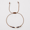 Natural Garnet & Brass Beads Braided Bead Bracelets for Women HH4245-10-1