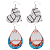 2 Pairs 2 Styles PU Leather Dangle Earrings EJEW-CL0001-03-1