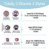3 Strands 3 Styles Electroplate Glass Beads Strands GLAA-TADJ0001-14-3