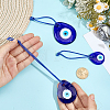 3Pcs 3 Colors Handmade Lampwork and Glass Blue Evil Eye Pendant Decorations HJEW-GF0001-76-3