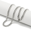 Non-Tarnish 201 Stainless Steel Cuban Link Chain Necklaces for Women and Men NJEW-F322-12P-03-2