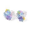 Flower Glass Plastic Stud Earrings FS-WG119A6-02-2