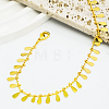 Adjustable Brass Teardrop Tassel Pendant Anklets for Beach MT3277-1