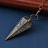 Rack Plating Brass Cone Dowsing Pendulum Pendants AJEW-G064-01-3