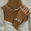 Brass & Imitation Pearls Beads Jewelry Sets for Women DQ9504-1-2