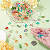 110Pcs 11 Colors Baking Paint and Golden Metal Enlaced Glass Beads DGLA-TA0001-66-6