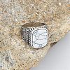 304 Stainless Steel with Natural Howlite Finger Rings FS-WG67565-64-1