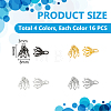 64Pcs 4 Colors Flower Rack Plating Brass Filigree Bead Cap Bails KK-UN0002-89-3