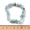 Unisex Chip Natural Aquamarine Beaded Stretch Bracelets BJEW-S143-33-5