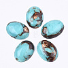 Assembled Synthetic Imperial Jasper and Bronzite  Cabochons X-G-S329-080E-1