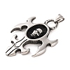 316 Surgical Stainless Steel Pendants Rhinestone Setting STAS-Z073-37AS-2