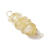 10Pcs 5 Styles Constellation Natural Garnet & Rose Quartz & Tiger Eye & Amethyst & Strawberry Quartz Copper Wire Wrapped Chip Beaded Connector Charms PALLOY-JF02905-11-5