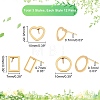 DICOSMETIC 36 Pair 3 Styles 304 Stainless Steel Rectangle & Heart & Flat Round Stud Earrings EJEW-DC0001-10-5