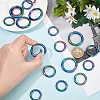 18Pcs 3 Styles Rainbow Color Zinc Alloy Spring Gate Rings FIND-BC0003-38-3