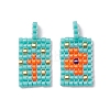 2 Pcs Glass Seed Bead Pendants PALLOY-MZ00246-04-1