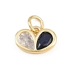Brass Micro Pave Colorful Cubic Zirconia Charms KK-E798-02F-G-1