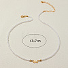 Alloy Number 444 Pendant Resin Imitation Pearl White Round Beaded Necklaces for Women FS-WGE7FDC-04-1