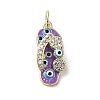 Brass Micro Pave Cubic Zirconia Pendants KK-E092-19G-02-1