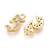 Brass Micro Pave Cubic Zirconia Charms KK-N261-104F-G-2