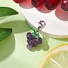 4Pcs 4 Styles Grape Natural Green Aventurine & Hemimorphite & Rose Quartz & Carnelian & Amethyst Pendant Decoration HJEW-TA00293-4