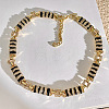 Alloy Crystal Rhinestone with Enamel Zebra Rectangle Link Chain Necklaces for Women FS-WG7F485-01-1