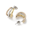 304 Stainless Steel Triple C-Shaped Stud Earrings for Women EJEW-C096-68M-01-2