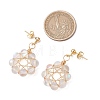 Flower Synthetic Moonstone Dangle Stud Earrings EJEW-JE06336-01-3