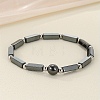 Synthetic Hematite Beaded Stretch Bracelets for Men Women WGE4A78-09-1