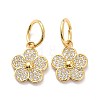 Brass Micro Pave Clear Cubic Zirconia Charms ZIRC-L091-075G-2