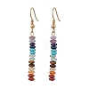 Natural & Synthetic Mixed Gemstone Rondelle Beaded Dangle Earrings EJEW-JE05613-01-1
