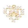 Brass Micro Pave Clear Cubic Pendants CU-CBA1682-06F-G-1