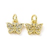 Brass Micro Pave Clear Cubic Zirconia Charms KK-E068-VF054-2