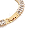Brass Pave Clear Cubic Zirconia Rectangle Link Bracelets BJEW-B094-11B-G-3