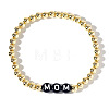 Stylish Brass & Acrylic Word Beaded Stretch Bracelets Trendy for Unique Look QS6453-6-1