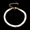 Braided Round Polyester Cord Bracelet Makings FB-CBAEDA0-01G-26-1