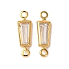 Brass Pave Clear Cubic Zirconia Connector Charms KK-Z121-06G-01-1