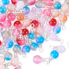 60Pcs 6 Colors Glass Pendants PALLOY-TAC0301-2