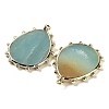 Natural Flower Amazonite Pendants G-D072-01G-08-2