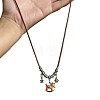 Alloy & Plastic Horse Pendant Adjustable Waxed Cord Long Necklaces for Women WG0CF74-01-5