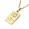 Rectangle with Twelve Constellations Pendant Necklaces NJEW-D069-01G-11-3