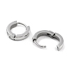 304 Stainless Steel Micro Pave Clear Cubic Zirconia Huggie Hoop Earrings EJEW-C096-01A-P-2