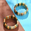 Natural Multi-Color Agate Beaded Stretch Bracelets for Women Men BJEW-M049-09B-2