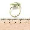 Heart Brass Natural Green Strawberry Quartz  Finger Rings RJEW-D304-01G-C-3