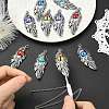 10Pcs 5 Colors Alloy Glass Big Pendants FIND-CJ0005-78-5