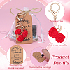 30Pcs Camellia Resin & Zinc Alloy Keychains KEYC-DR0001-24-4