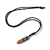 Chakra Double Terminal Pointed Bullet Shaped Stone Pendant Necklaces NJEW-Z060-01-4